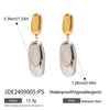Stainless Steel Geometric Round Earrings With Electroplating And Original Design