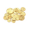 Stainless Steel Geometric Round Embossed Wafer Pendant With Hole Electroplated Jewelry Accessories For Diy Earrings And Necklace