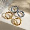 Stainless Steel Geometric Round Irregular Hollow Electroplated Women's Earrings Jewelry