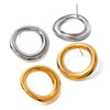 Stainless Steel Geometric Round Irregular Hollow Electroplated Women's Earrings Jewelry