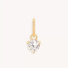 Stainless Steel Geometric Round Zircon Inlaid Electroplating Birthstone Pendant