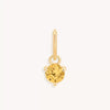 Stainless Steel Geometric Round Zircon Inlaid Electroplating Birthstone Pendant