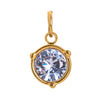 Stainless Steel Geometric Round Zircon Inlaid Electroplating Birthstone Pendant