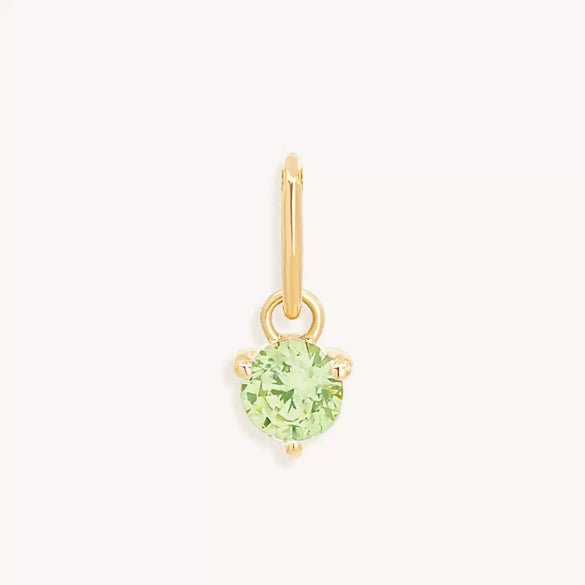 Stainless Steel Geometric Round Zircon Inlaid Electroplating Birthstone Pendant