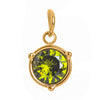 Stainless Steel Geometric Round Zircon Inlaid Electroplating Birthstone Pendant