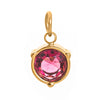 Stainless Steel Geometric Round Zircon Inlaid Electroplating Birthstone Pendant