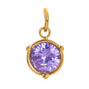 Stainless Steel Geometric Round Zircon Inlaid Electroplating Birthstone Pendant