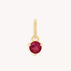 Stainless Steel Geometric Round Zircon Inlaid Electroplating Birthstone Pendant