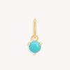 Stainless Steel Geometric Round Zircon Inlaid Electroplating Birthstone Pendant