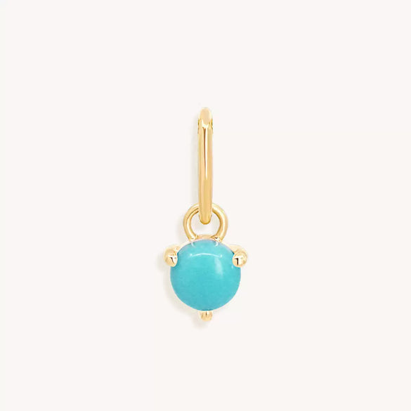 Stainless Steel Geometric Round Zircon Inlaid Electroplating Birthstone Pendant