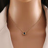 Stainless Steel Geometric Round Zirconium Necklace With Electroplating Treatment