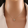Stainless Steel Geometric Round Zirconium Necklace With Electroplating Treatment