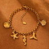 316L Stainless Steel Geometric Seahorse Fishtail Marine Series Pendant Bracelet Electroplated Popular Jewelry For Women