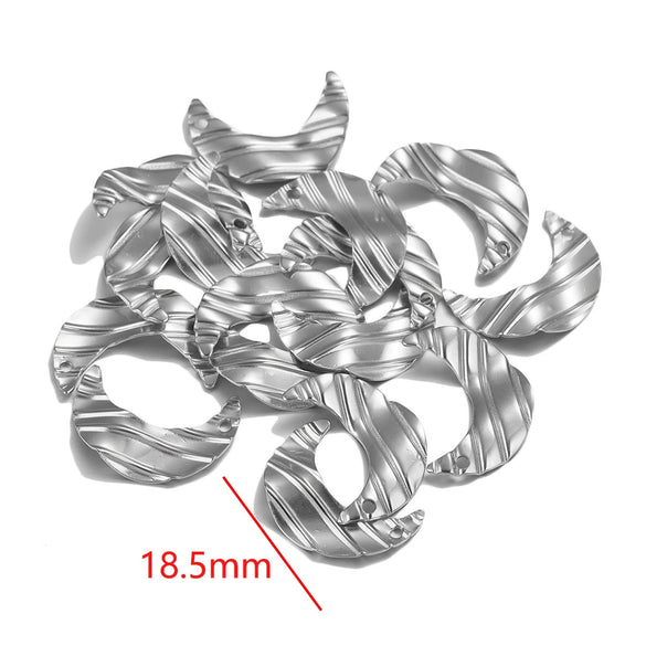 Stainless Steel Geometric Semiembossed Electroplated Earrings Pendant With Flower And Water Drop Design