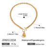 Stainless Steel Geometric Shaped Ball Pendant Cross Chain Ot Buckle Women's Bracelet With 18K Gold Plated Electroplating
