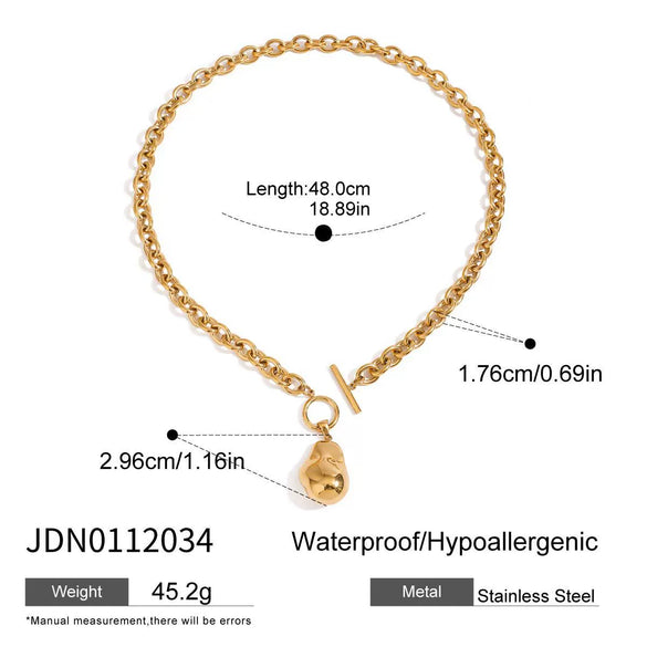 Stainless Steel Geometric Shaped Ball Pendant Cross Chain Ot Buckle Women's Bracelet With 18K Gold Plated Electroplating