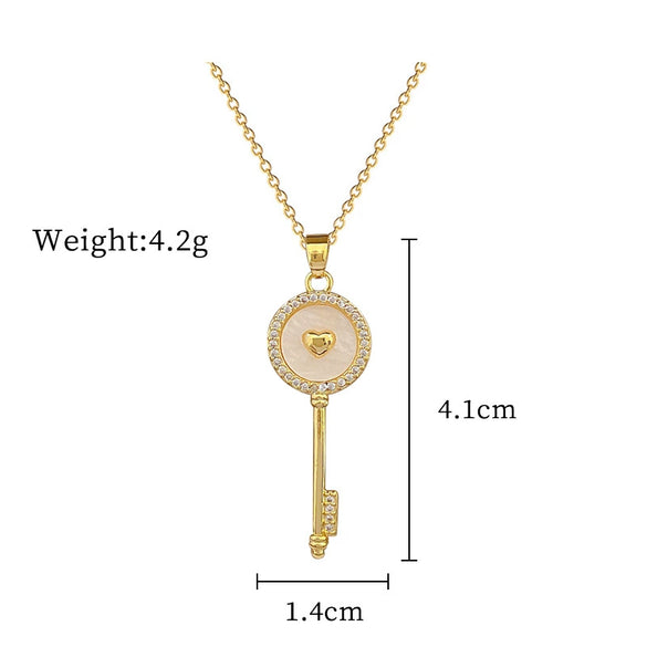 Stainless Steel Geometric Shell Pendant Women's Allmatch Clavicle Necklace