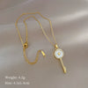 Stainless Steel Geometric Shell Pendant Women's Allmatch Clavicle Necklace