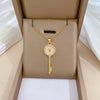 Stainless Steel Geometric Shell Pendant Women's Allmatch Clavicle Necklace