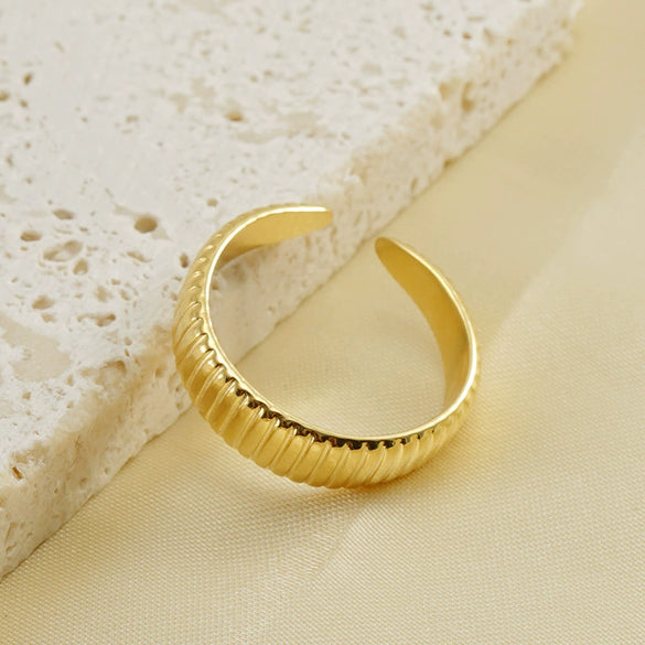 316L Stainless Steel Geometric Simple Style Ring With Electroplating