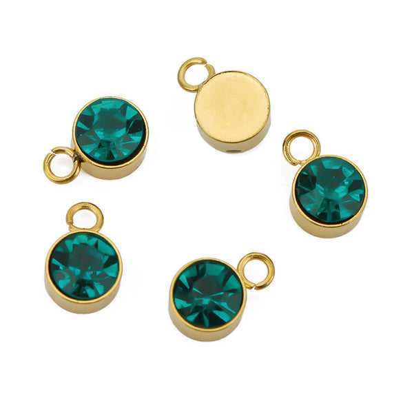 Stainless Steel Geometric Smooth Inlay Zircon Pendant And Bracelet Accessories