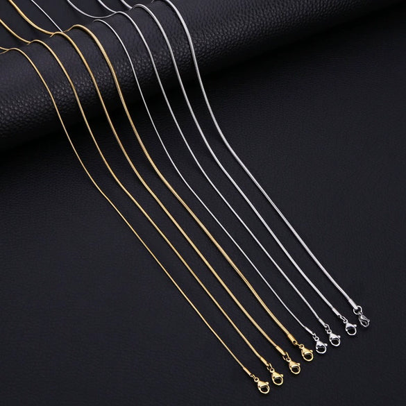 Stainless Steel Geometric Snake Bone Chain Necklace With Pendant For Unisex Electroplating Style