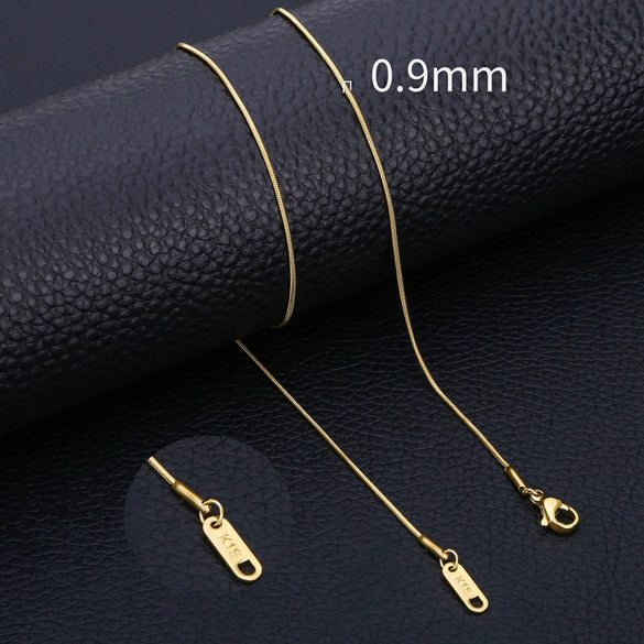 Stainless Steel Geometric Snake Bone Chain Necklace With Pendant For Unisex Electroplating Style