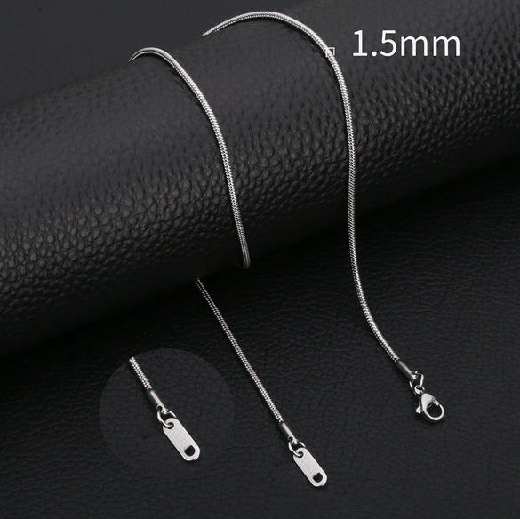 Stainless Steel Geometric Snake Bone Chain Necklace With Pendant For Unisex Electroplating Style