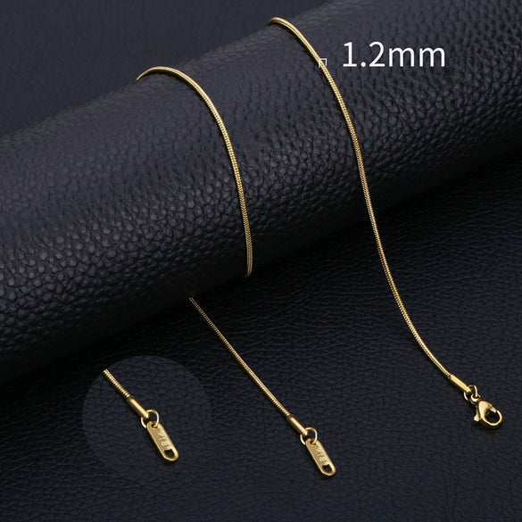 Stainless Steel Geometric Snake Bone Chain Necklace With Pendant For Unisex Electroplating Style