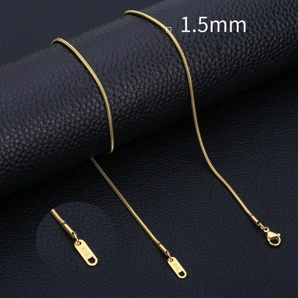Stainless Steel Geometric Snake Bone Chain Necklace With Pendant For Unisex Electroplating Style