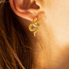 Stainless Steel Geometric Snake Earrings Electroplating Jewelry For Women