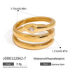 Stainless Steel Geometric Snake Series Electroplated Inlaid Zirconium Women's Ring