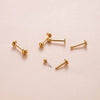 Stainless Steel Geometric Spherical Inserted Pin Rod Lip Nail Ear Bone Nail Cartilage Earrings Puncture Jewelry With Electroplating