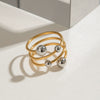 Stainless Steel Geometric Spherical Multi Layer Opening Ring Electroplated