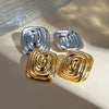 Stainless Steel Geometric Spiral Pattern Vortex Shape Electroplated Women's Earrings