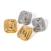 Stainless Steel Geometric Spiral Pattern Vortex Shape Electroplated Women's Earrings