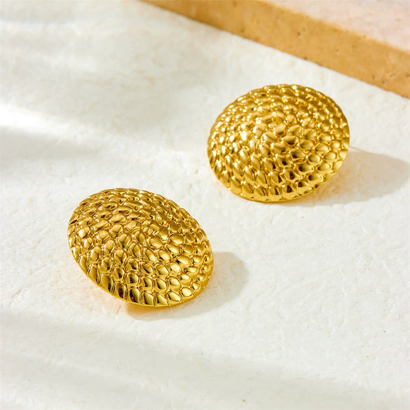 Stainless Steel Geometric Spiral Retro Exaggerated Gold Plated Women's Earrings