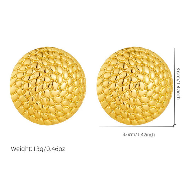 Stainless Steel Geometric Spiral Retro Exaggerated Gold Plated Women's Earrings