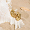 Stainless Steel Geometric Spiral Stud Earrings For Women Electroplated Light Luxury Design