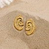 Stainless Steel Geometric Spiral Stud Earrings For Women Electroplated Light Luxury Design