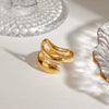 Stainless Steel Geometric Spiral Twisted Open Electroplated Minimalist Allmatch Women's Ring