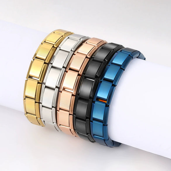 Stainless Steel Geometric Splicing Electroplated Unisex Bracelet