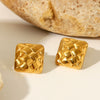 Stainless Steel Geometric Square Electroplated Earrings For Women