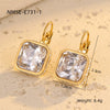 Stainless Steel Geometric Square Micropaved Zircon Pendant Earrings Electroplated