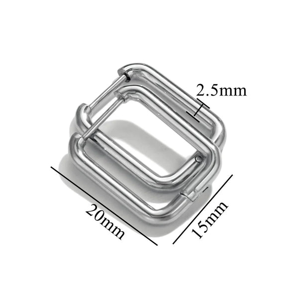 Stainless Steel Geometric Square Rectangular Earring Buckle Diy Jewelry Accessories Vacuum Plated Waterproof Simple Fashion