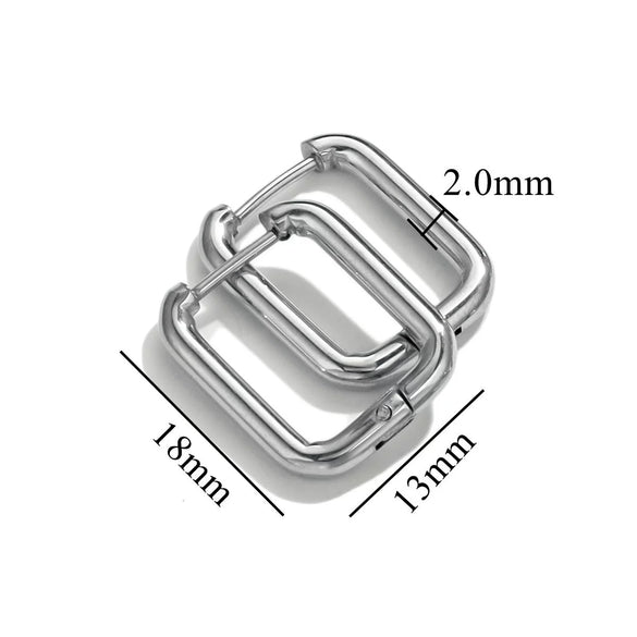 Stainless Steel Geometric Square Rectangular Earring Buckle Diy Jewelry Accessories Vacuum Plated Waterproof Simple Fashion