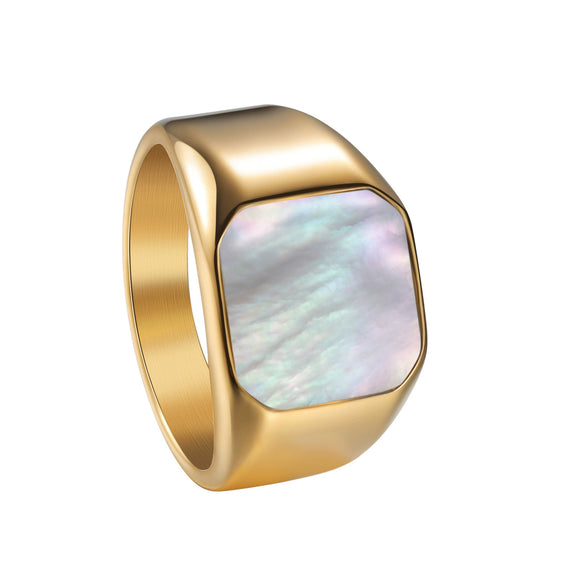 Stainless Steel Geometric Square Ring Electroplating Men's Jewelry