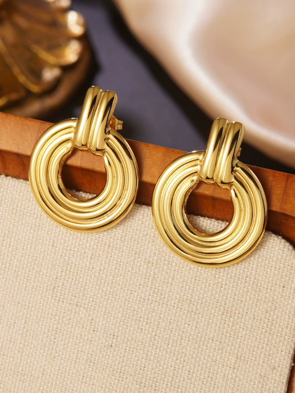 Stainless Steel Geometric Square Stamping Women's Earrings