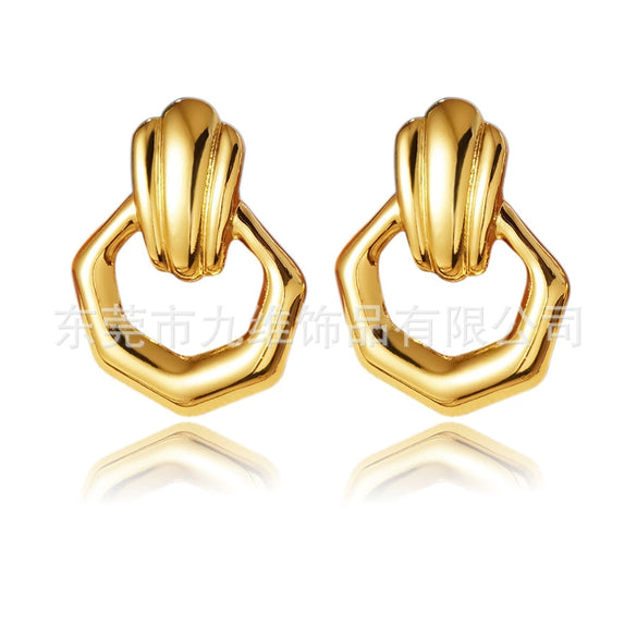 Stainless Steel Geometric Square Stamping Women's Earrings
