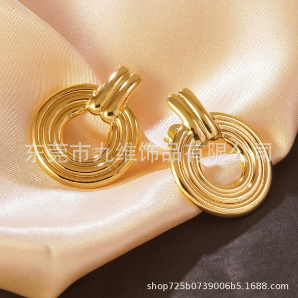 Stainless Steel Geometric Square Stamping Women's Earrings